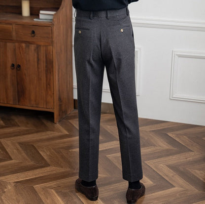Pantalon droit en feutre de laine Bristol