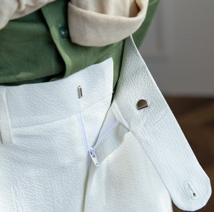 Pantalons Plissés Doubles Aérés en Seersucker Positano