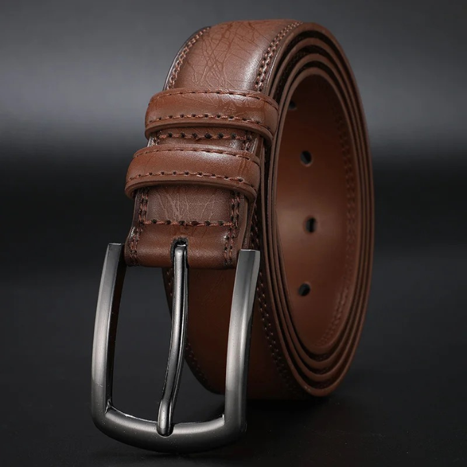 Ceinture en cuir de vachette gunmetal Ashford