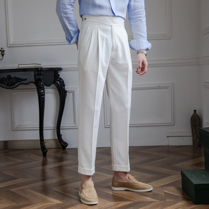 Pantalon Plissé Coupe Droite Moneglia
