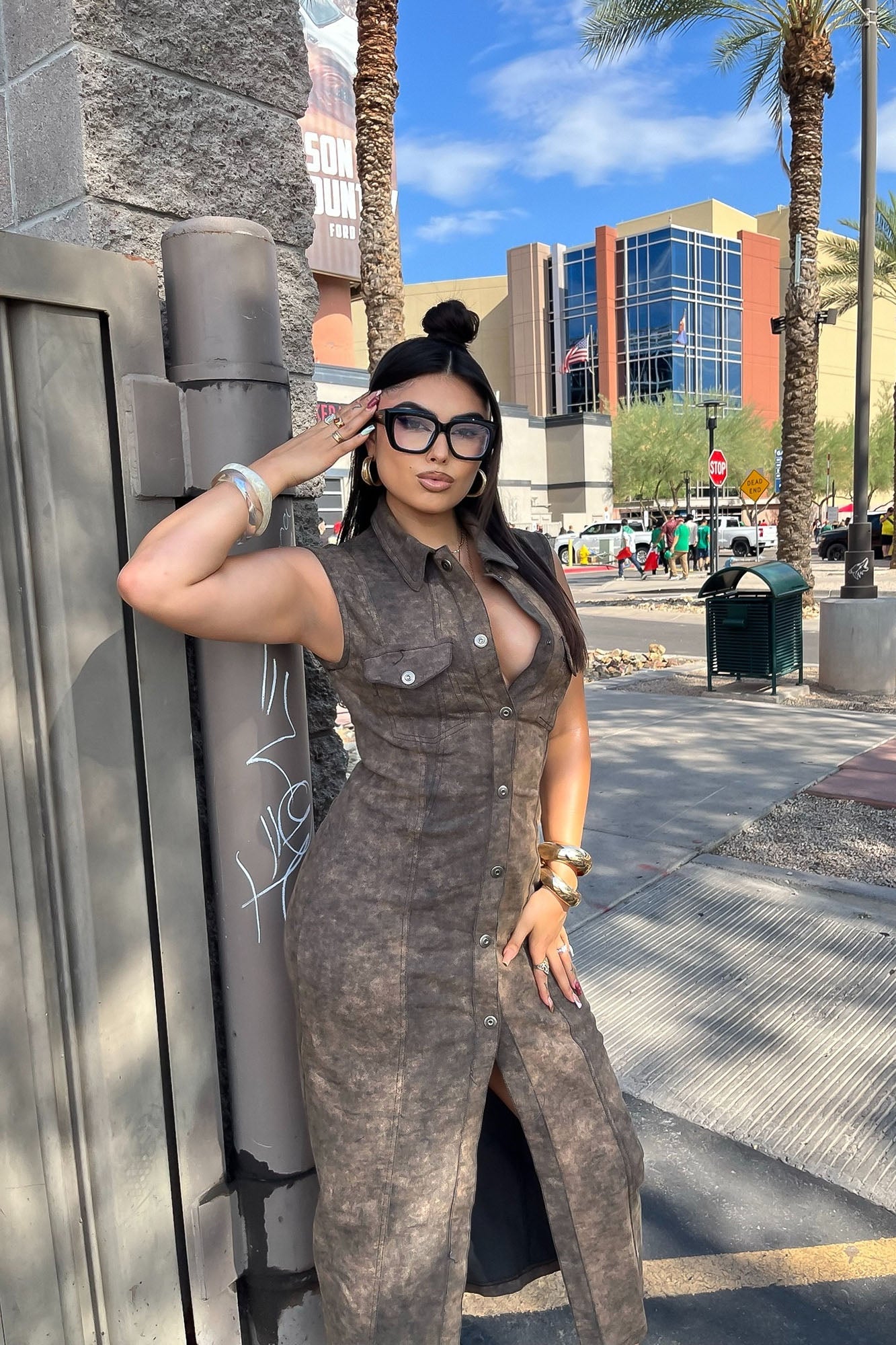 Robe Maxi en Denim Sadie - Olive