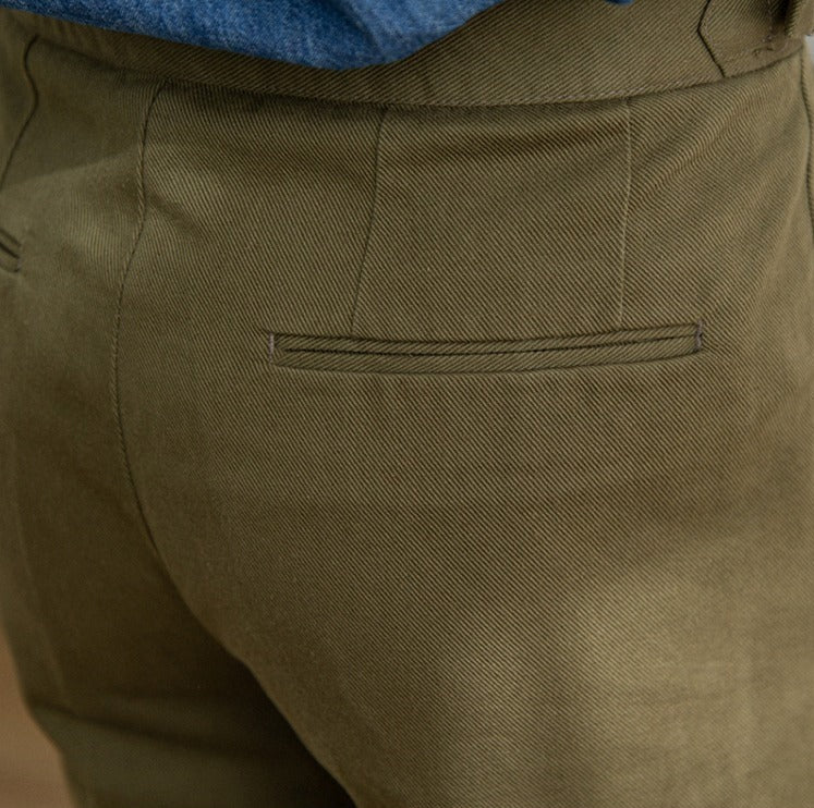 Pantalon droit en toile de coton Antibes