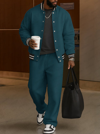 Ensemble de Veste et Pantalon à Rayures Classiques