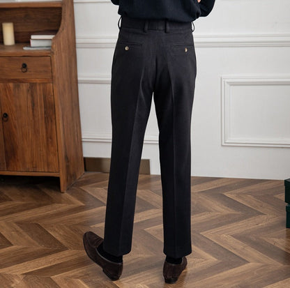 Pantalon droit en feutre de laine Bristol