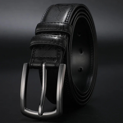 Ceinture en cuir de vachette gunmetal Ashford