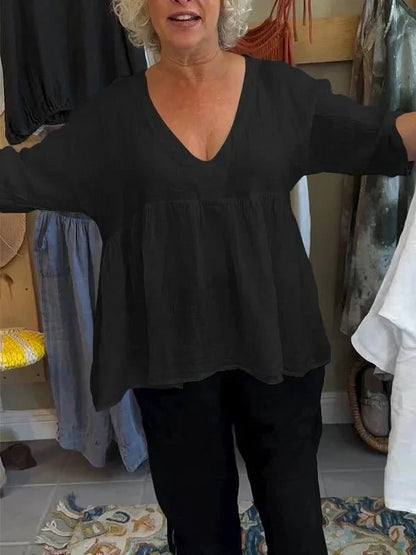 Melinda | Haut à Manches Mi-longues et Col en V