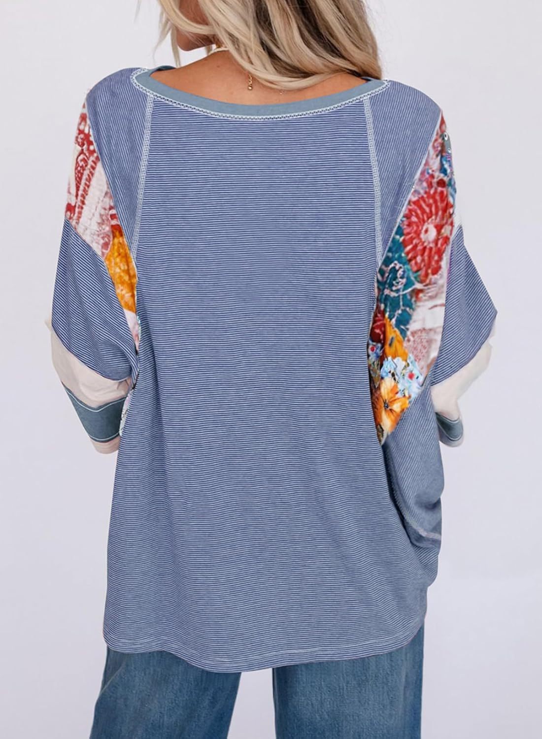 Lizzy | Blouse à Patches Rayée