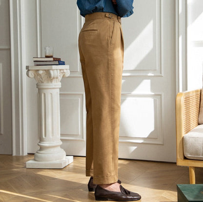 Pantalon droit en toile de coton Antibes