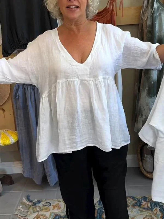 Melinda | Haut à Manches Mi-longues et Col en V