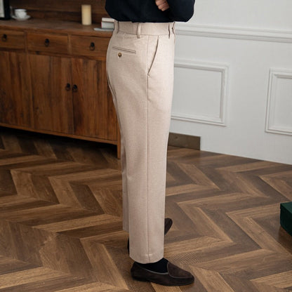 Pantalon droit en feutre de laine Bristol