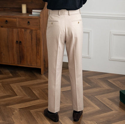 Pantalon droit en feutre de laine Bristol