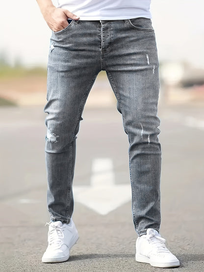 Augustin - Pantalon en jean urbain ajusté avec détails déchirés