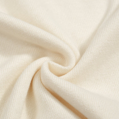 Pull tricoté brodé pour hommes des années 70 – Pull rétro crème avec détail de col floral