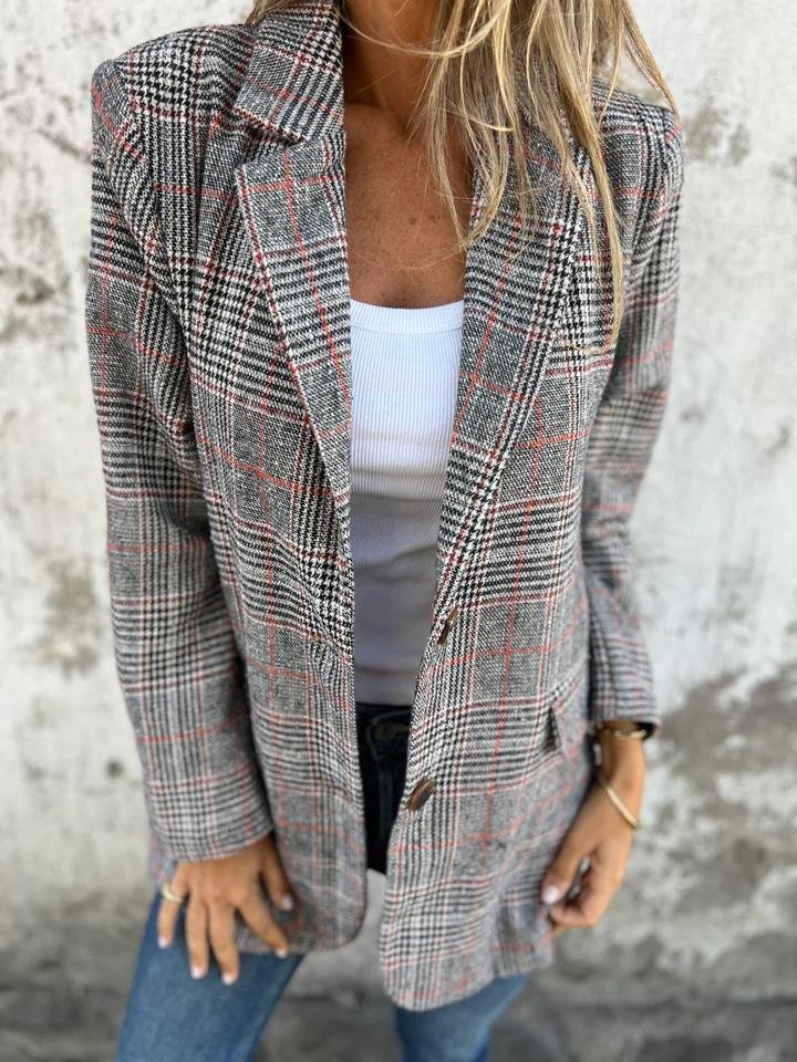 Andrea™ | Blazer Hiver à Carreaux