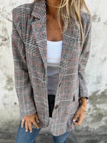 Andrea™ | Blazer Hiver à Carreaux