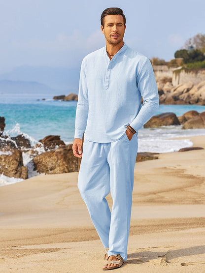 Ensemble de Chemises Henley 2 Pièces Décontractées (US Seulement)