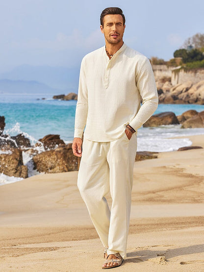 Ensemble de Chemises Henley 2 Pièces Décontractées (US Seulement)