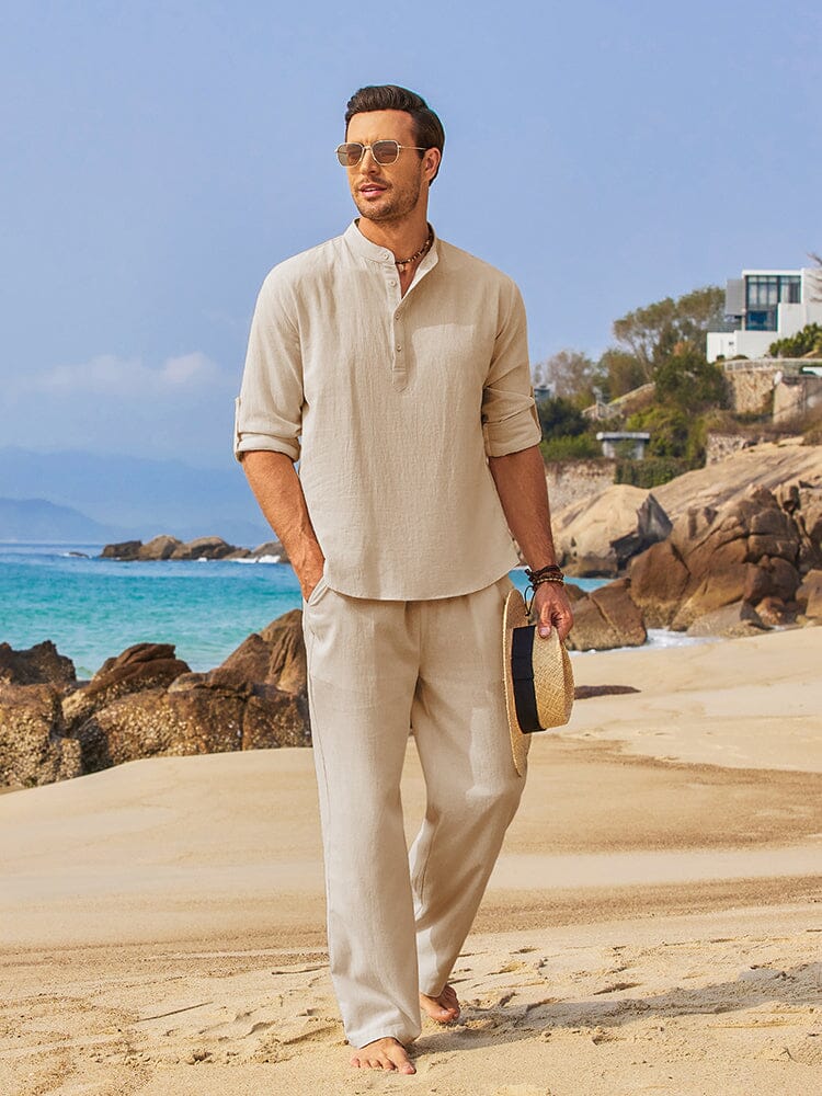 Ensemble de Chemises Henley 2 Pièces Décontractées (US Seulement)