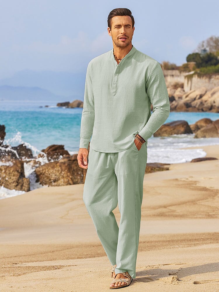 Ensemble de Chemises Henley 2 Pièces Décontractées (US Seulement)