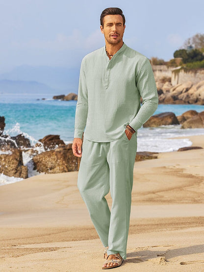 Ensemble de Chemises Henley 2 Pièces Décontractées (US Seulement)