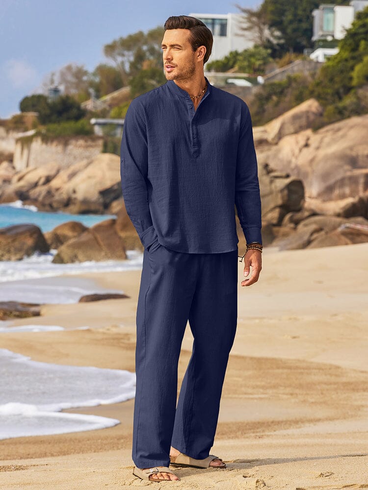 Ensemble de Chemises Henley 2 Pièces Décontractées (US Seulement)