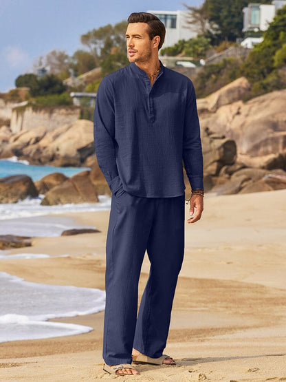 Ensemble de Chemises Henley 2 Pièces Décontractées (US Seulement)