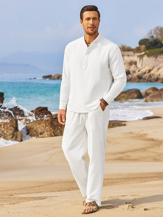 Ensemble de Chemises Henley 2 Pièces Décontractées (US Seulement)