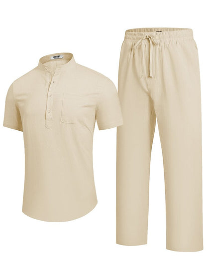 Ensemble décontracté en coton et lin pour la plage (US uniquement)