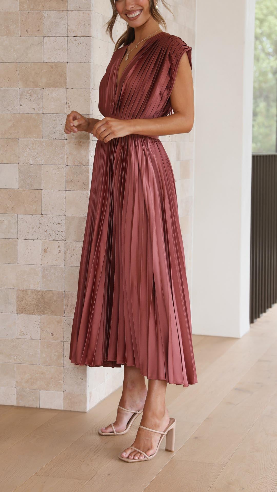 Alexis™ | Robe Longue Femme Plissée.