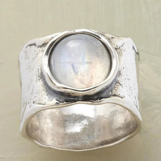Bague en Pierre de Lune Argentée