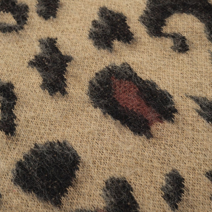 Pull en peluche à imprimé léopard pour hommes – Style sauvage des années 70