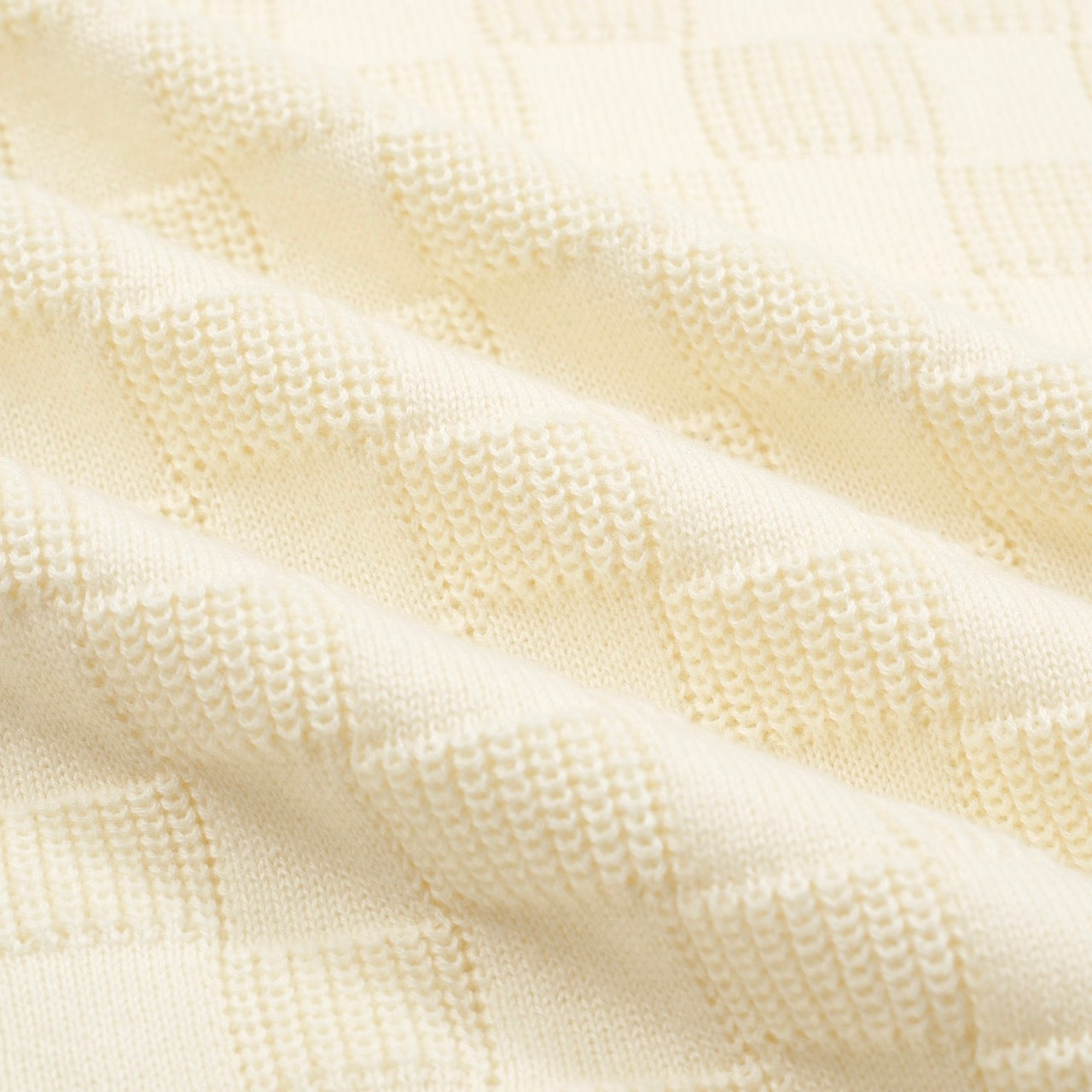 Polo V en texture rétro blanche pour hommes