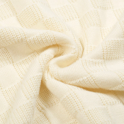 Polo V en texture rétro blanche pour hommes