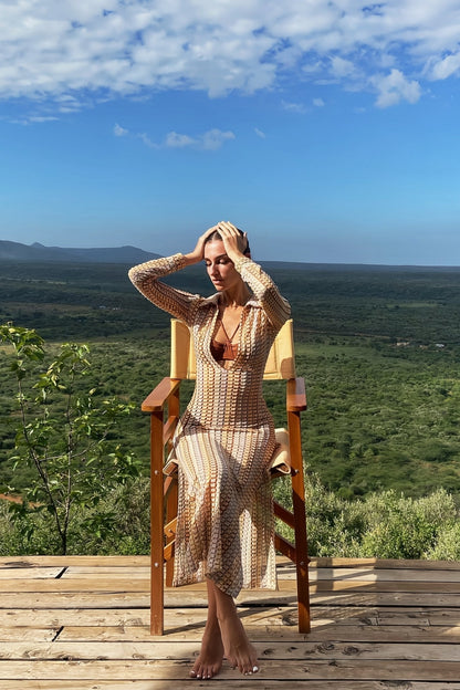 Dawn™ | Robe Maxi en Crochet à Col V