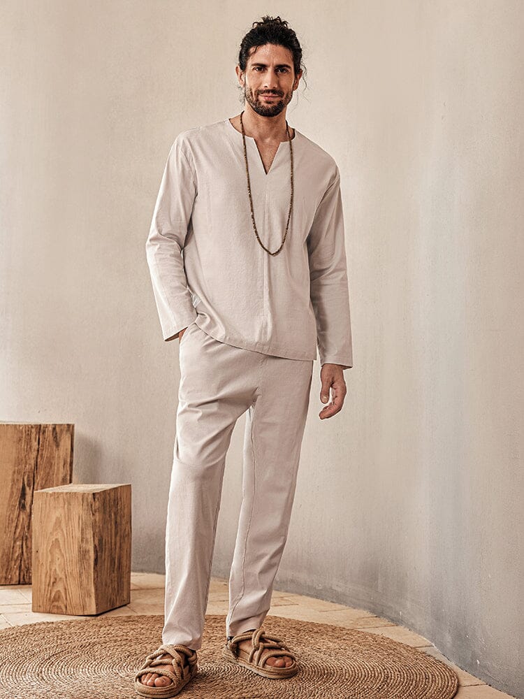 Ensemble de Chemise en Lin Doux