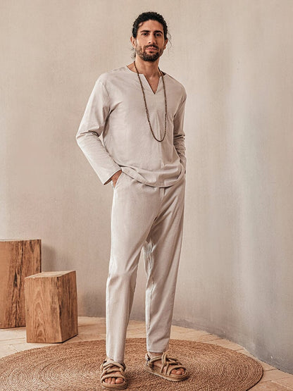 Ensemble de Chemise en Lin Doux