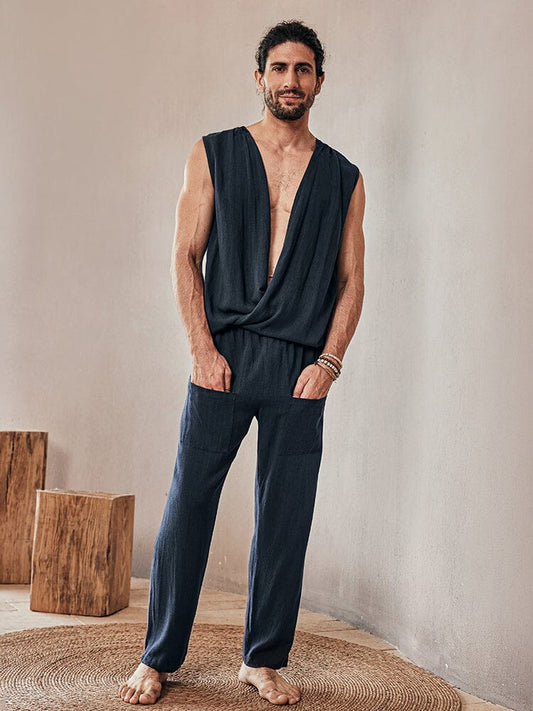 Ensemble de débardeur en mélange de lin doux