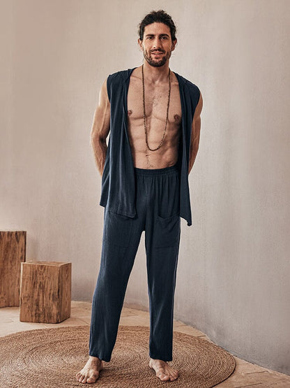 Ensemble de débardeur en mélange de lin doux