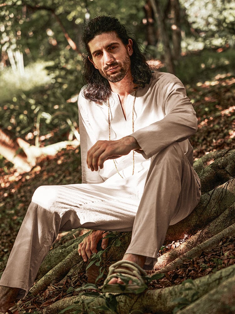 Ensemble de Chemise en Lin Doux