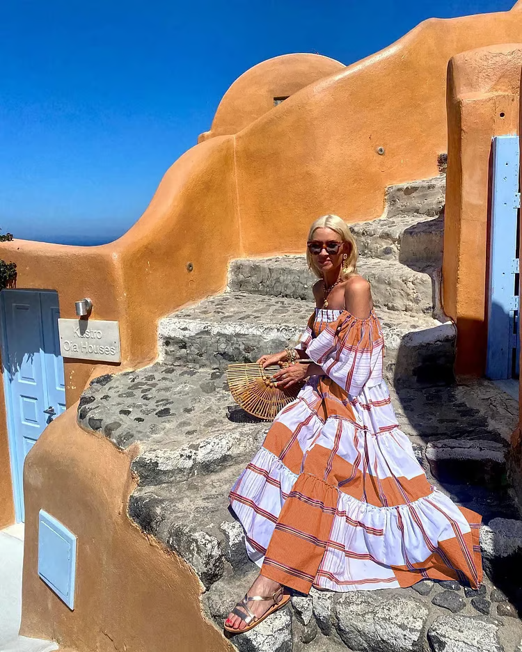 Isadora™ | Robe Longue Off-Shoulder à Imprimé Mexicain de Luxe