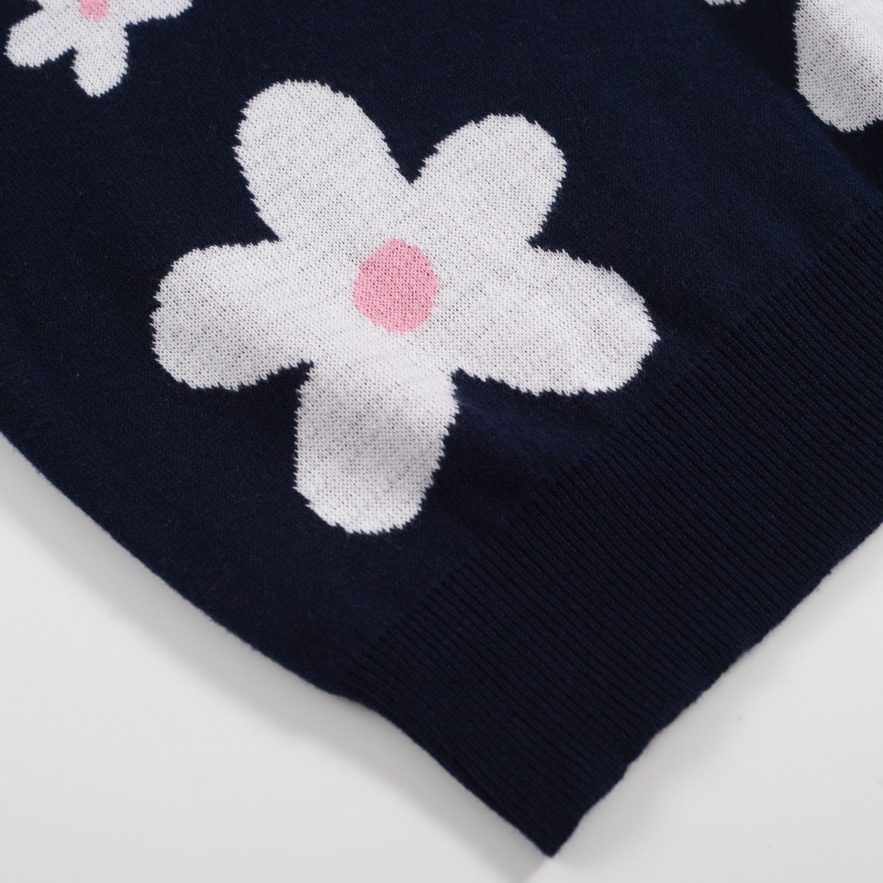 Polo en Tricot Daisy Marine des Années 70 pour Hommes – Col Rose Rétro