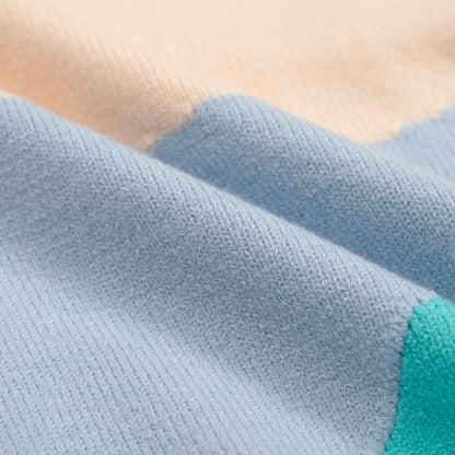 Chemise Tricotée Pastel pour Homme des Années 70 – Boutonnée en Colorblock Abstrait