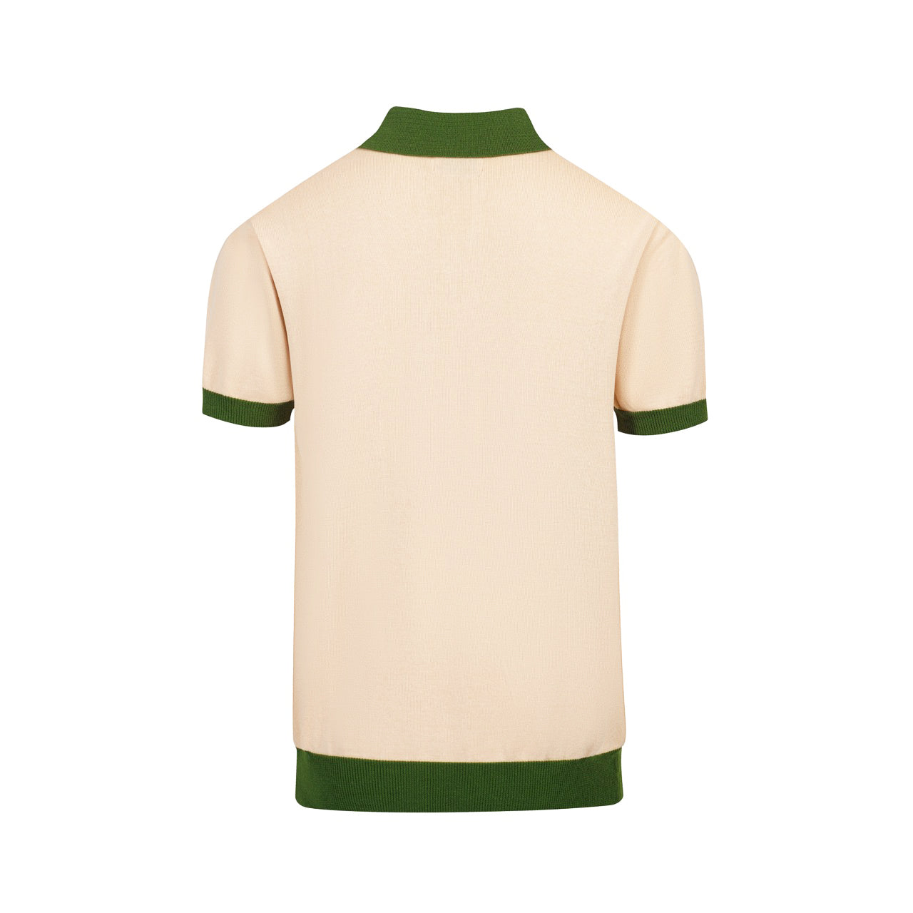 Polo Tricoté Rétro pour Hommes – Crème Vintage Boutonné avec Graphique Géométrique des Années 70