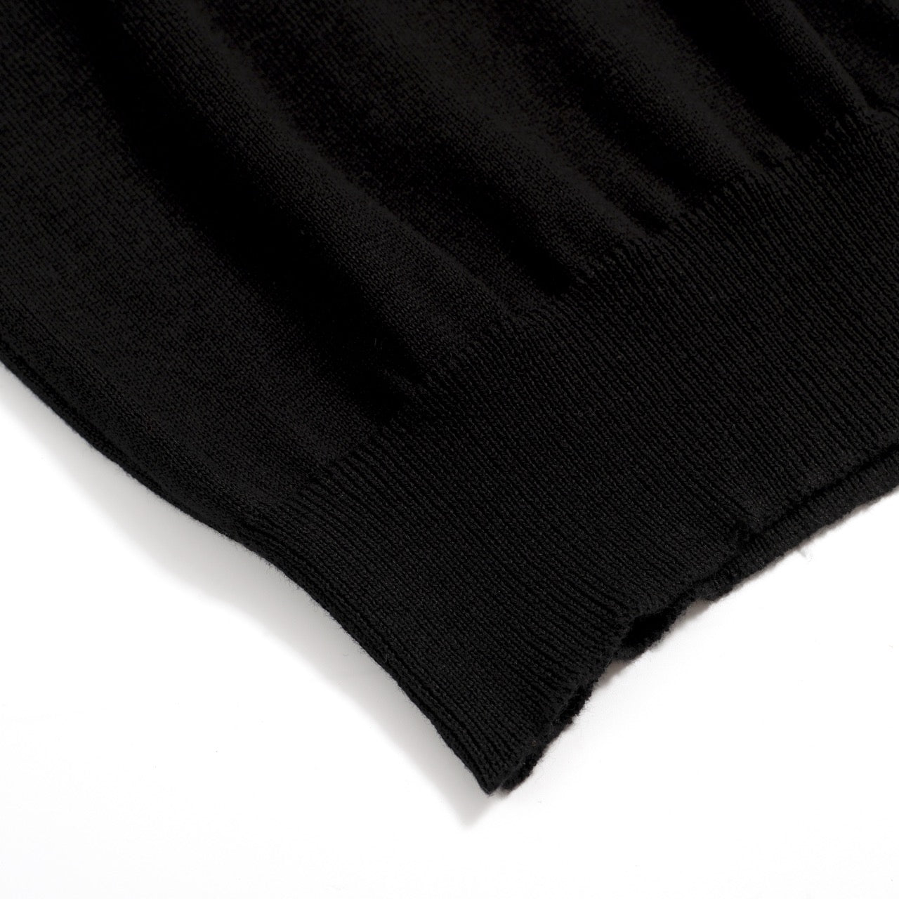 Polo Mod Noir pour Homme des Années 70 – Chemise Tricotée Rétro avec Bord Contrasté