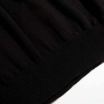 Polo Mod Noir pour Homme des Années 70 – Chemise Tricotée Rétro avec Bord Contrasté