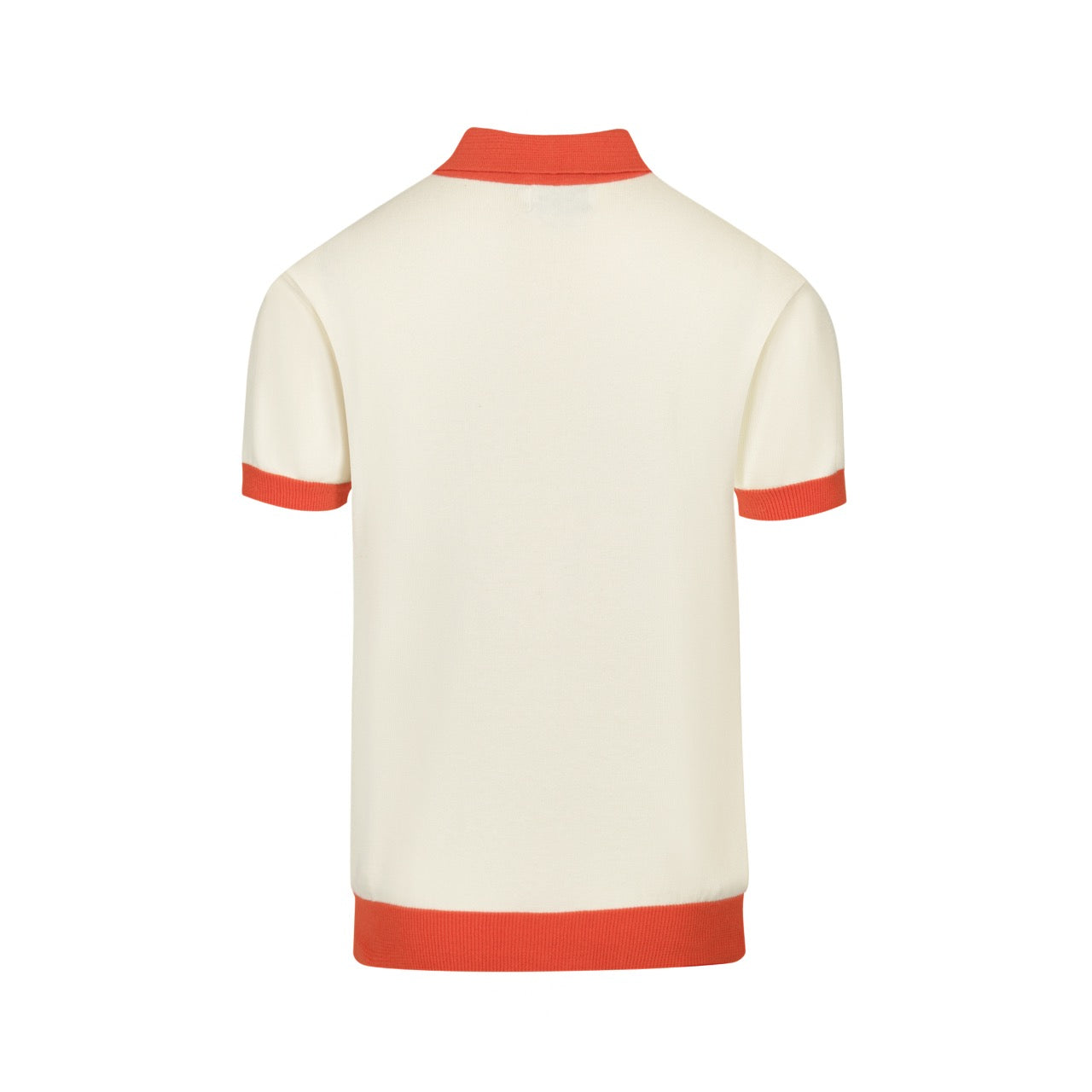 Polo Tricoté Rétro 1972 pour Hommes – Haut Graphique Vintage en Crème, Olive & Orange