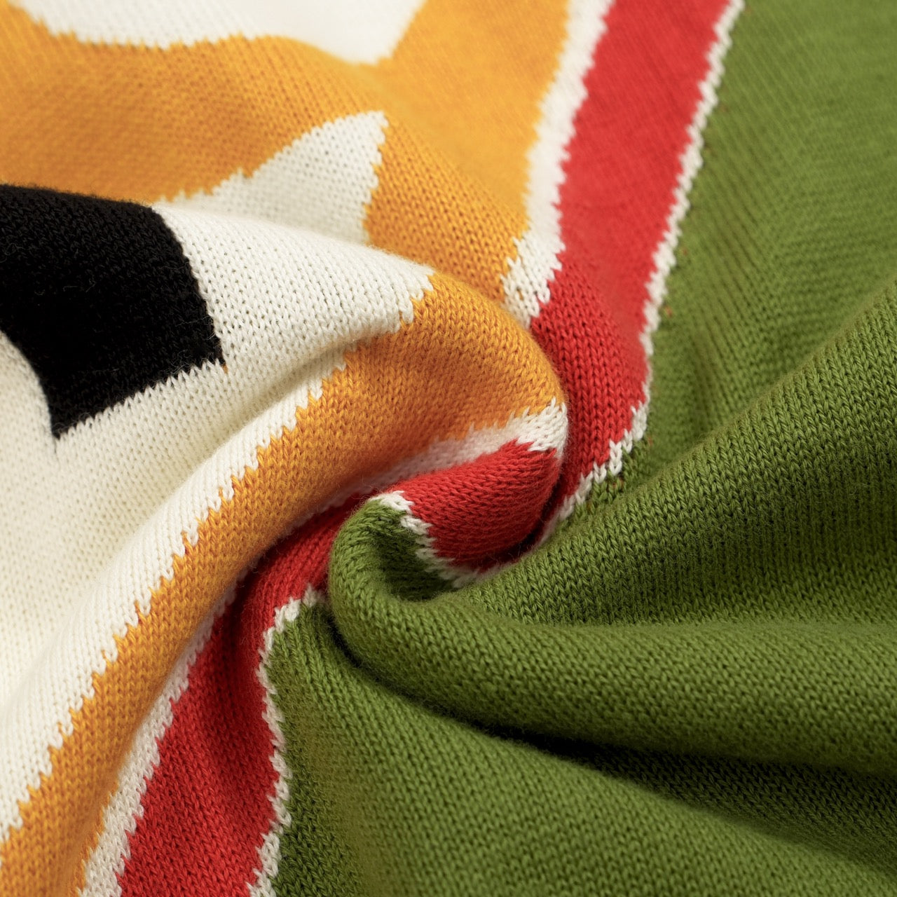 Polo Tricoté Rétro 1972 pour Hommes – Haut Graphique Vintage en Crème, Olive & Orange