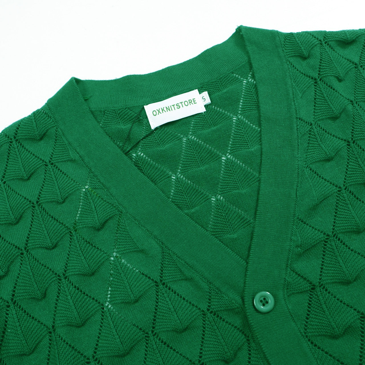 Chemise Cardigan Tricotée Vintage pour Hommes des Années 1970 – Vert Émeraude Rétro à Manches Courtes