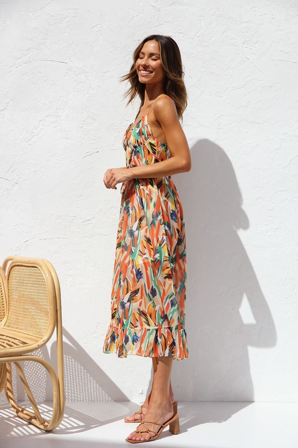Leia™ | Robe Midi Imprimée Multicolore