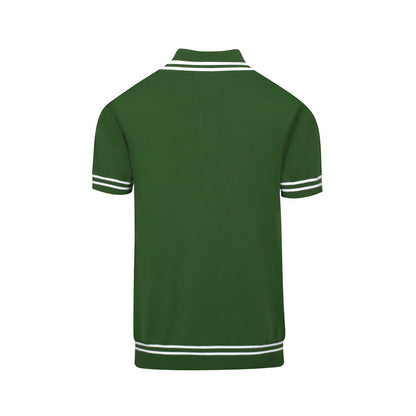 Polo en Tricot Vert Classique pour Homme – Chemise à Manches Courtes Inspirée des Années 60